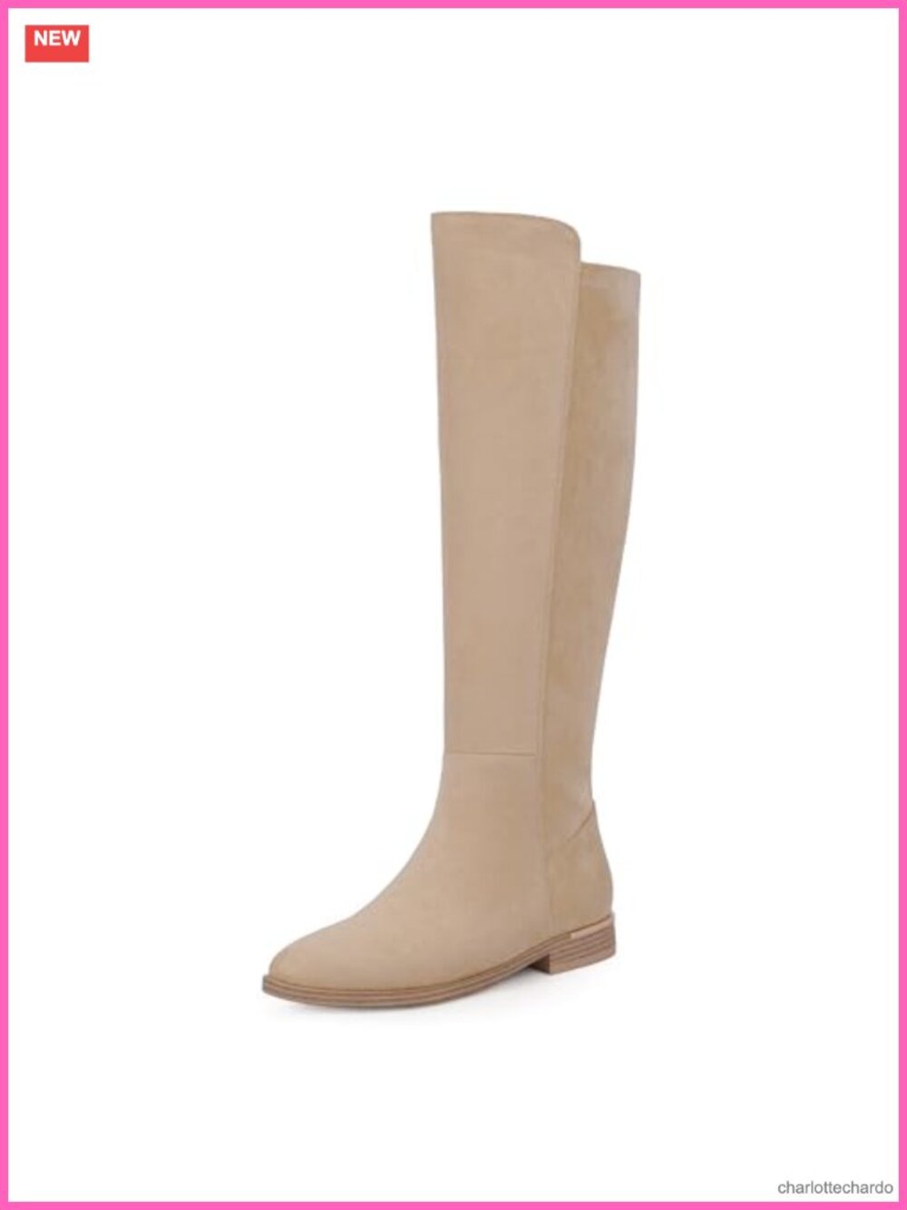 Women's Faux Suede Knee High Stretchy Flat Boots Side Zipper